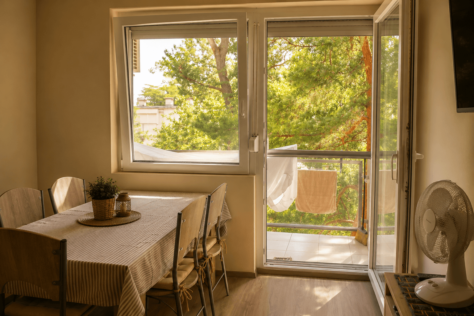 Világos nappali a Fenyvesi Kuckó apartmanban
